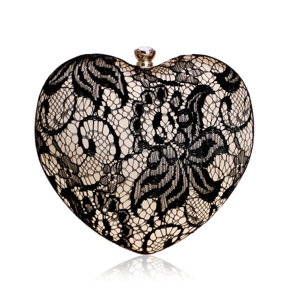 Heart Shape Lace Evening Bag Small Tote Clutch Purse for Ladies01