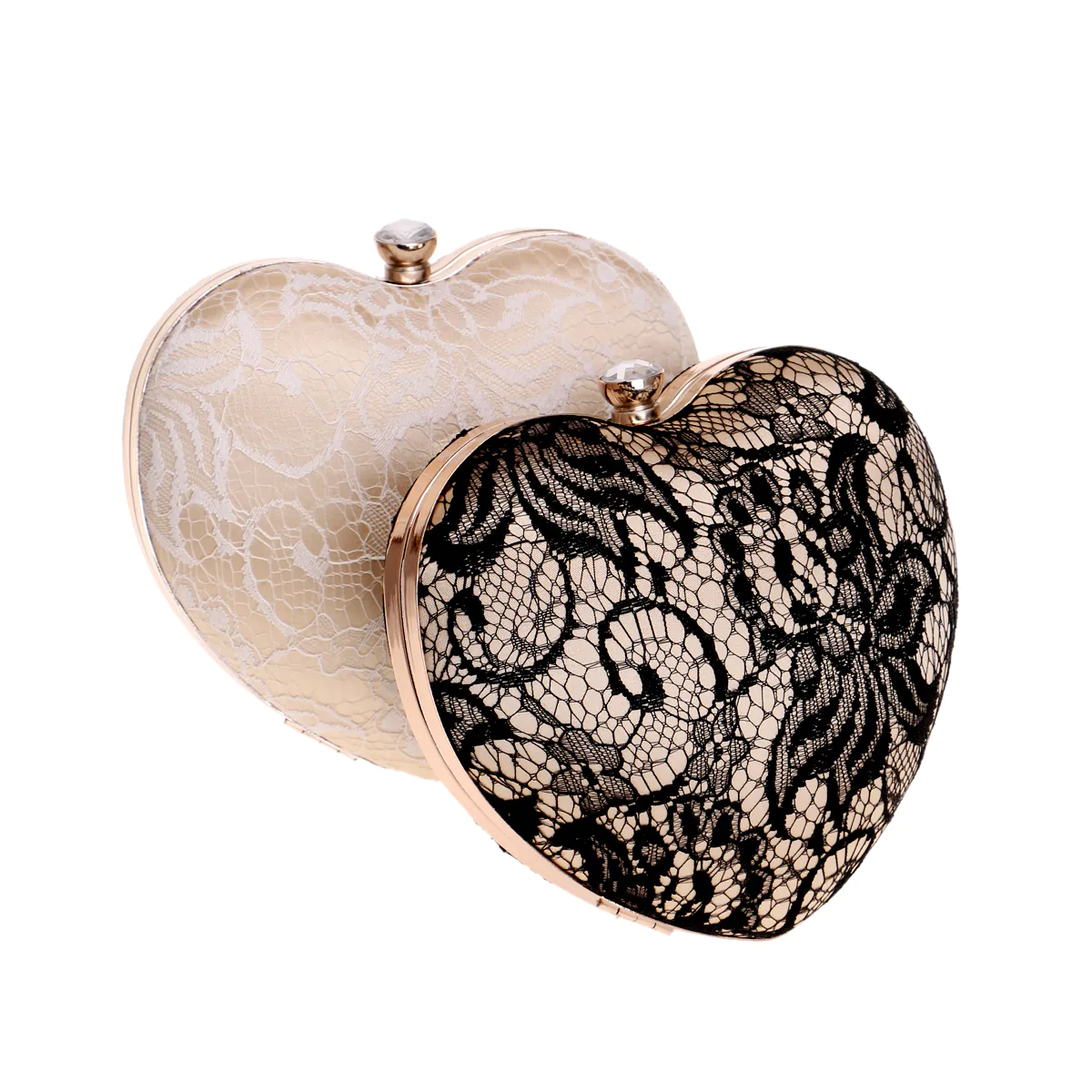 Heart Shape Lace Evening Bag Small Tote Clutch Purse for Ladies02