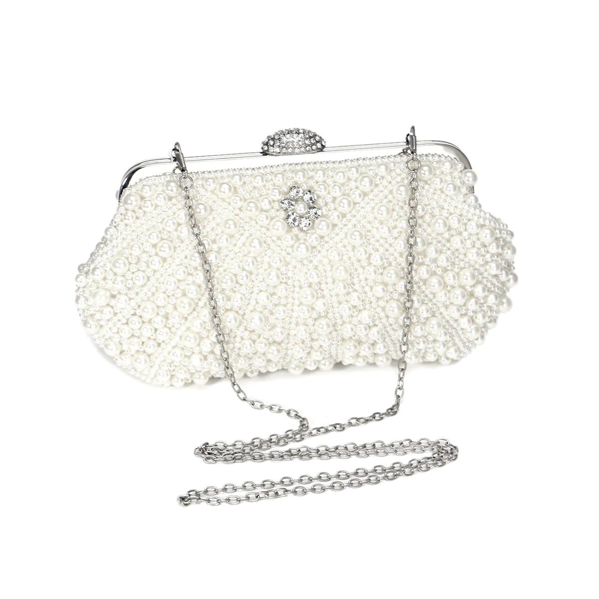 Pearl Beaded Evening Clutch Bag Purse for Wedding Party Prom04