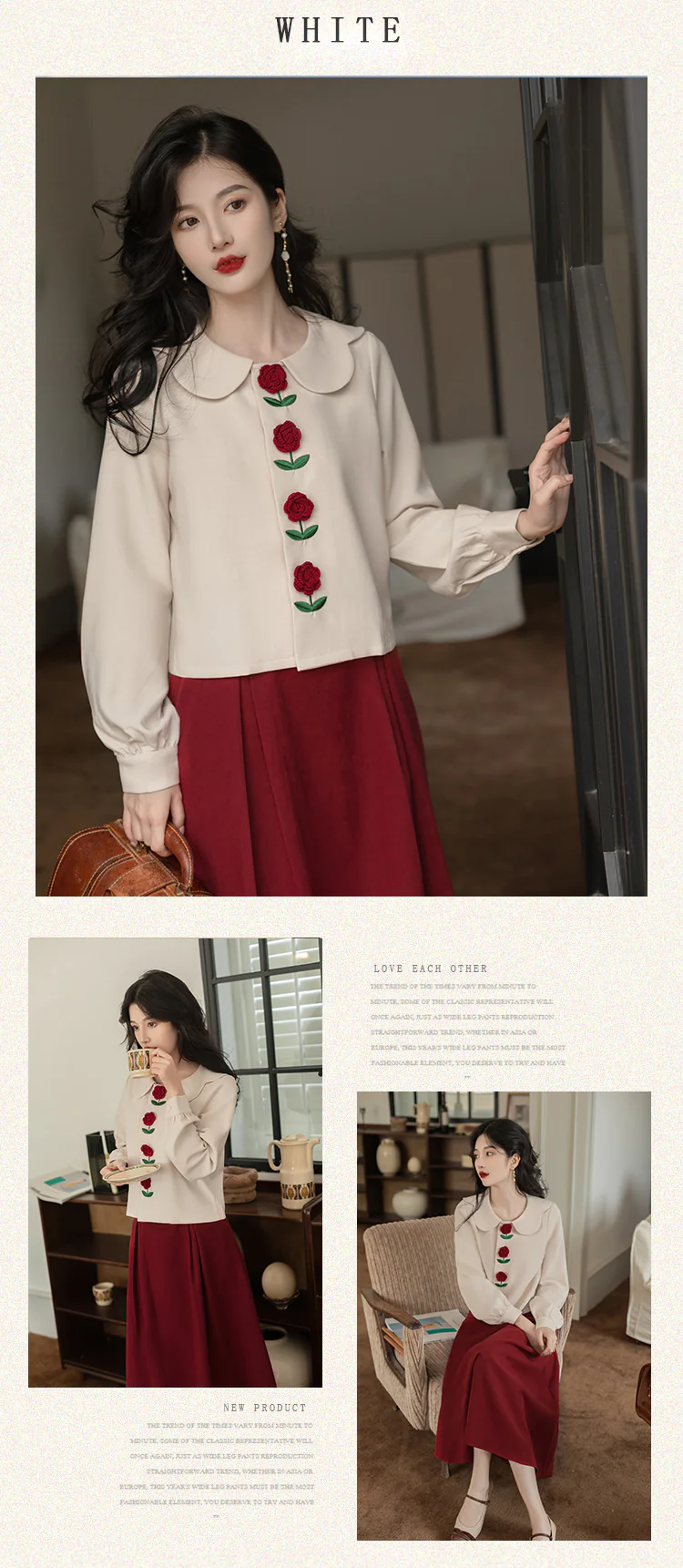 Retro-Rose-Floral-Embroidery-Doll-Neck-Top-with-Red-Skirt-Casual-Suit12