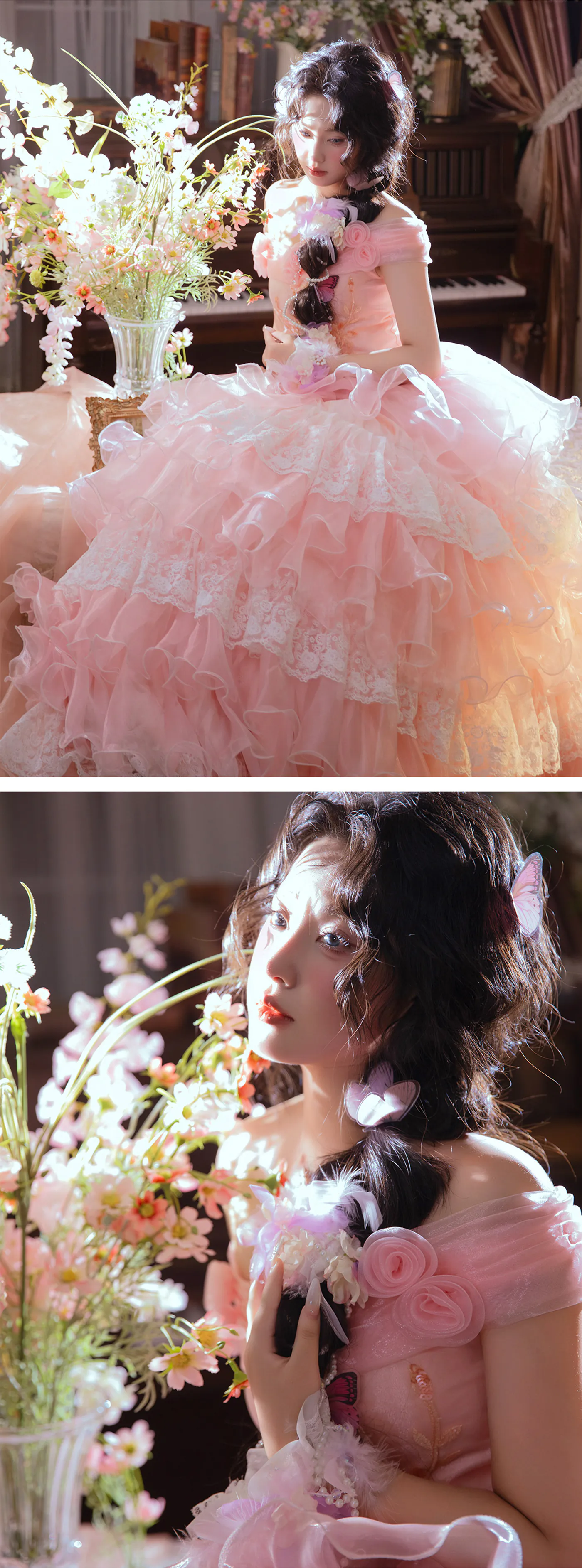 Romantic-Blush-Pink-Off-Shoulder-Lace-Embroidery-Tiered-Tulle-Prom-Dress09