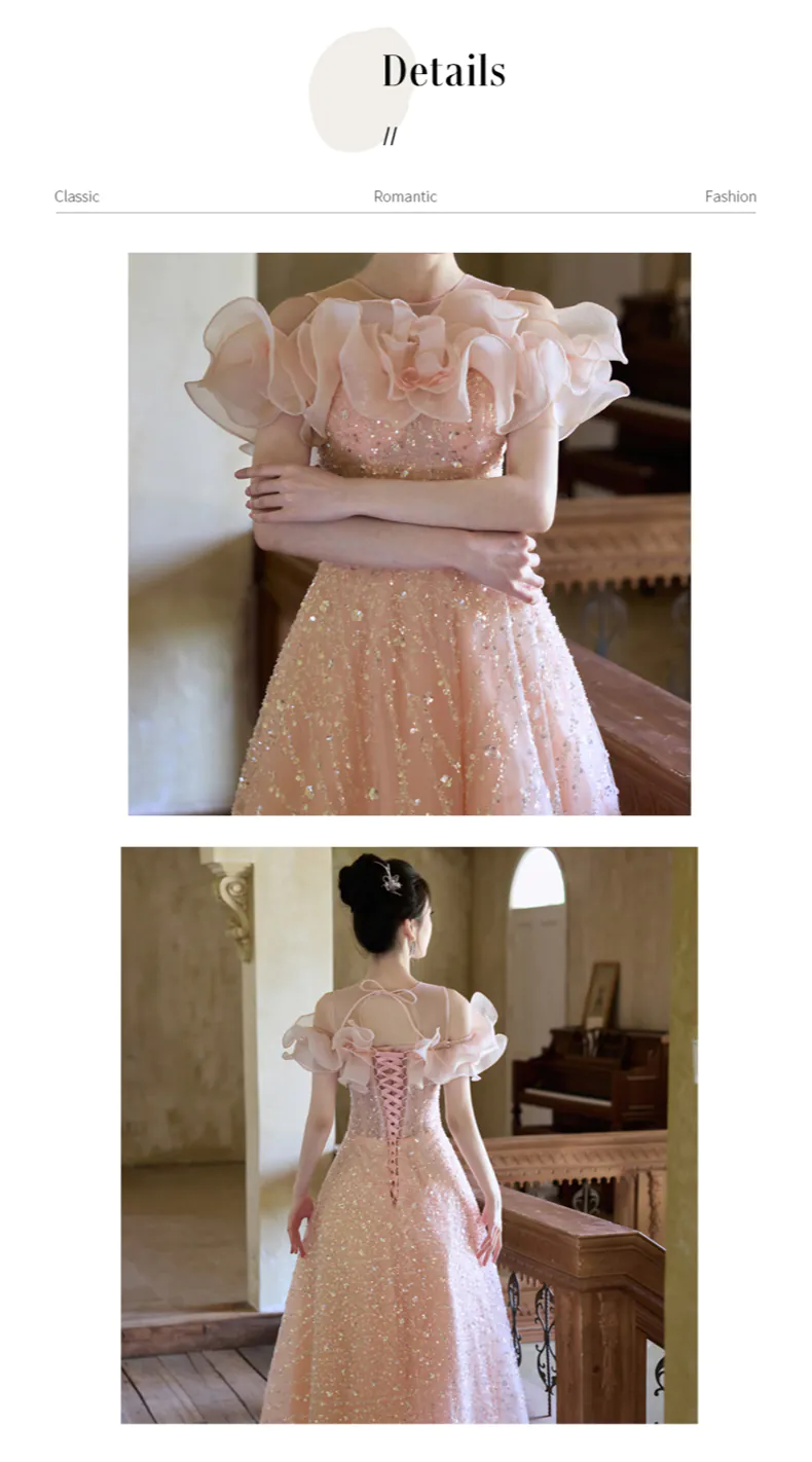 Romantic-Pink-Ruffle-Neck-Sparkly-Tulle-Formal-Sequin-Evening-Dress09