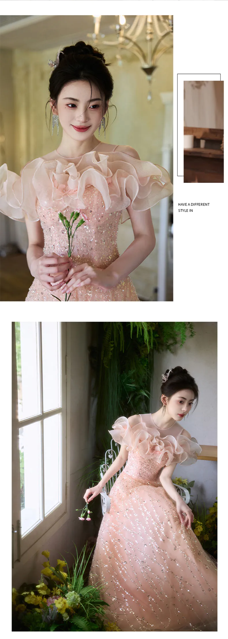 Romantic-Pink-Ruffle-Neck-Sparkly-Tulle-Formal-Sequin-Evening-Dress13