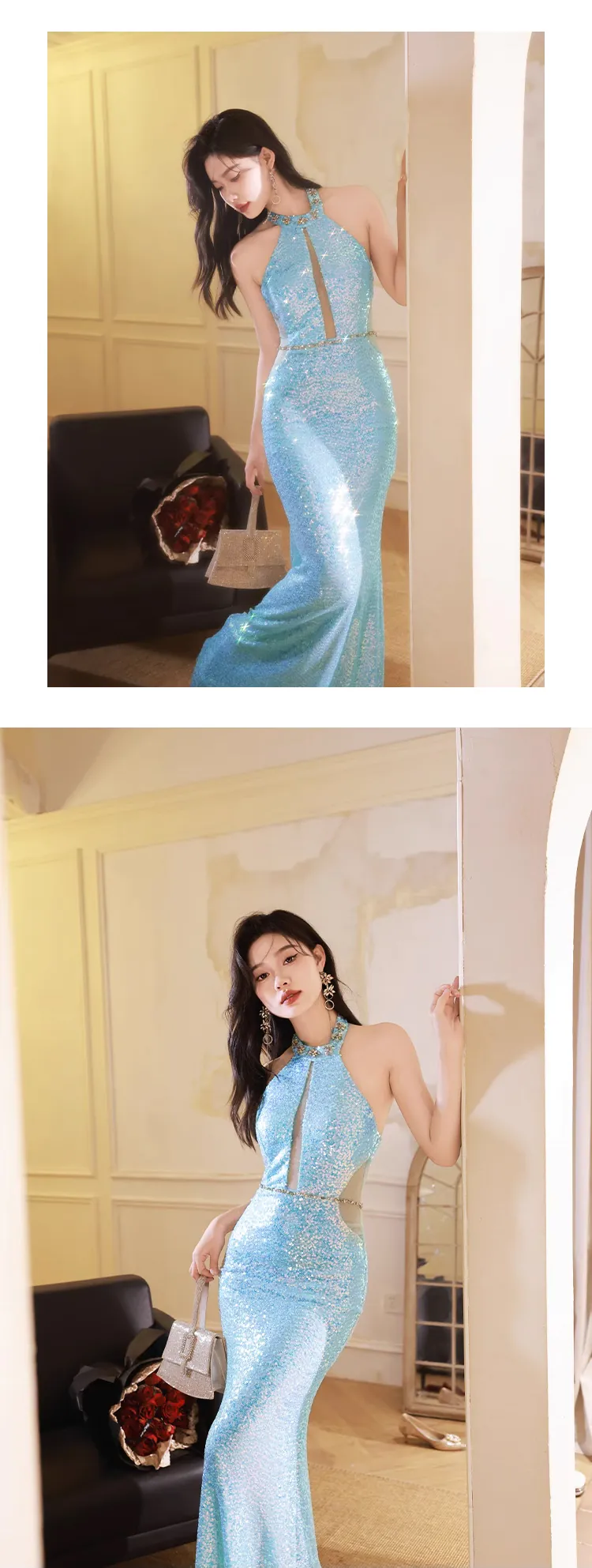Sexy-Princess-Off-Shoulder-Halter-Mermaid-Glitter-Toast-Evening-Dress11