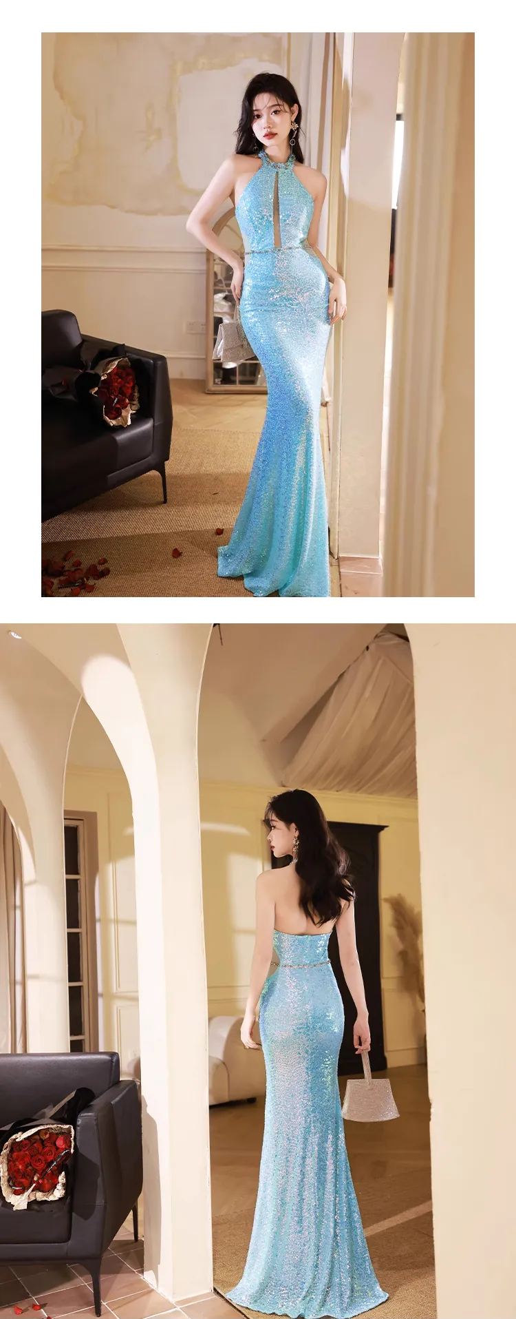 Sexy-Princess-Off-Shoulder-Halter-Mermaid-Glitter-Toast-Evening-Dress12