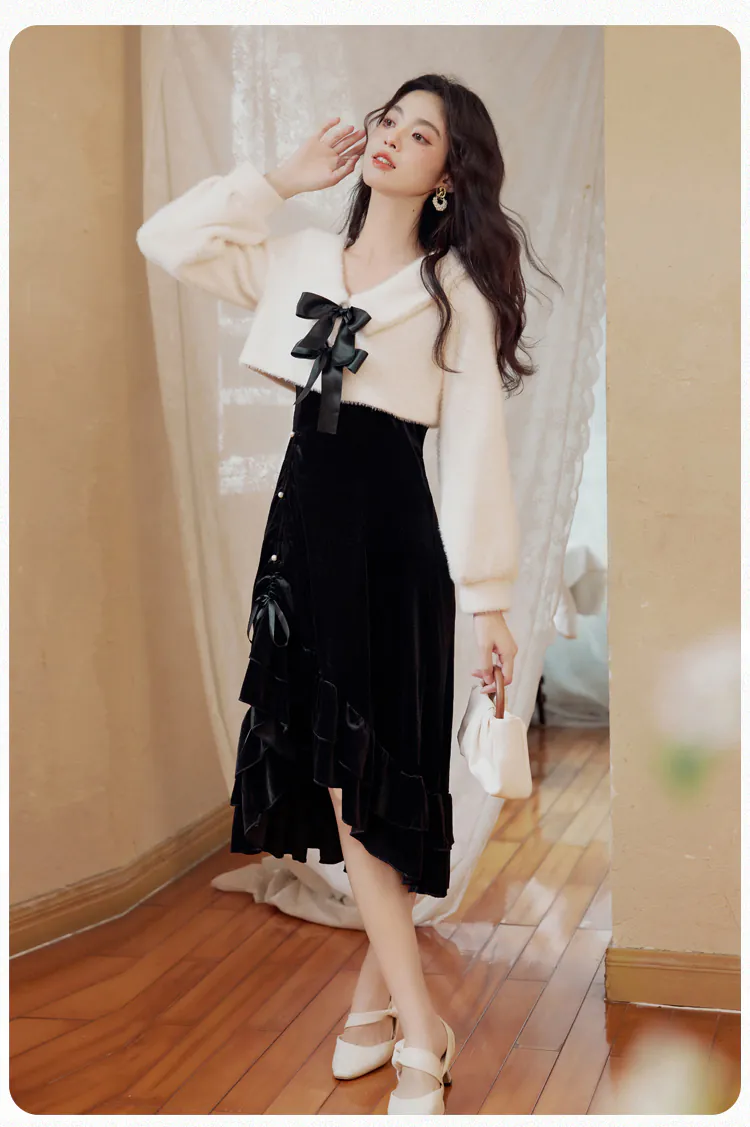 Sweet-Lolita-Style-Fishtail-High-Low-Slip-Dress-with-Fleece-Cardigan10