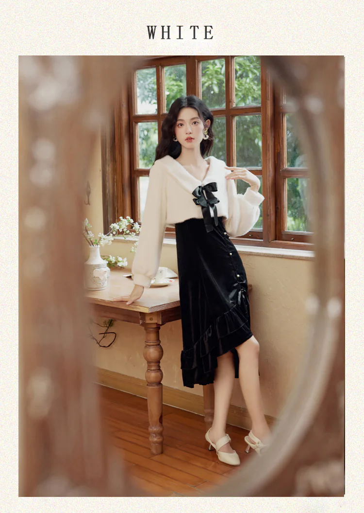 Sweet-Lolita-Style-Fishtail-High-Low-Slip-Dress-with-Fleece-Cardigan12