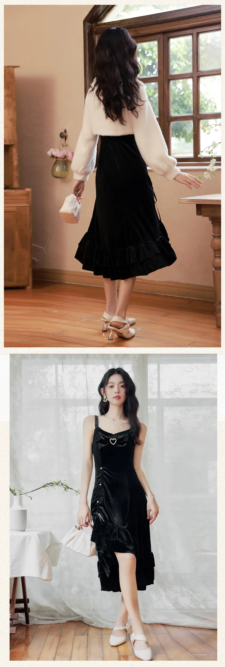 Sweet-Lolita-Style-Fishtail-High-Low-Slip-Dress-with-Fleece-Cardigan15