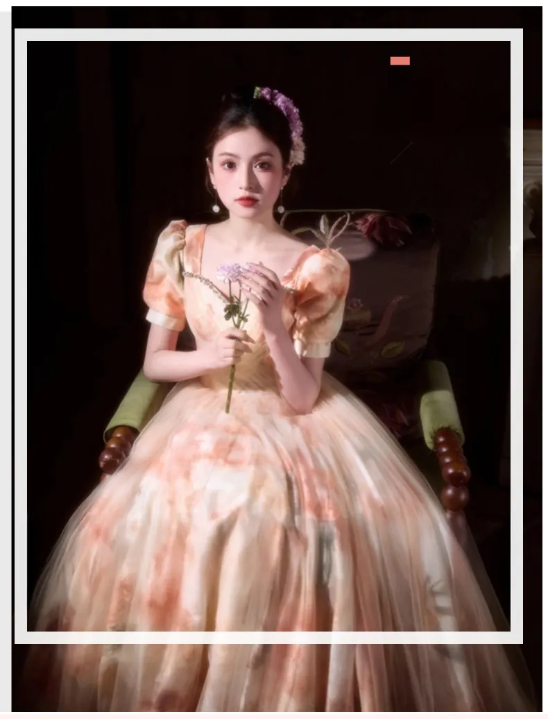 Vintage-Court-Style-Champagne-Sweetheart-Neckline-Tulle-Prom-Formal-Dress07