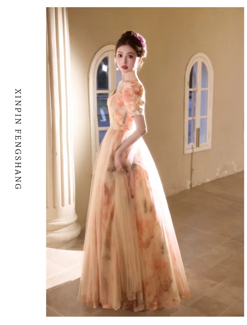 Vintage-Court-Style-Champagne-Sweetheart-Neckline-Tulle-Prom-Formal-Dress12