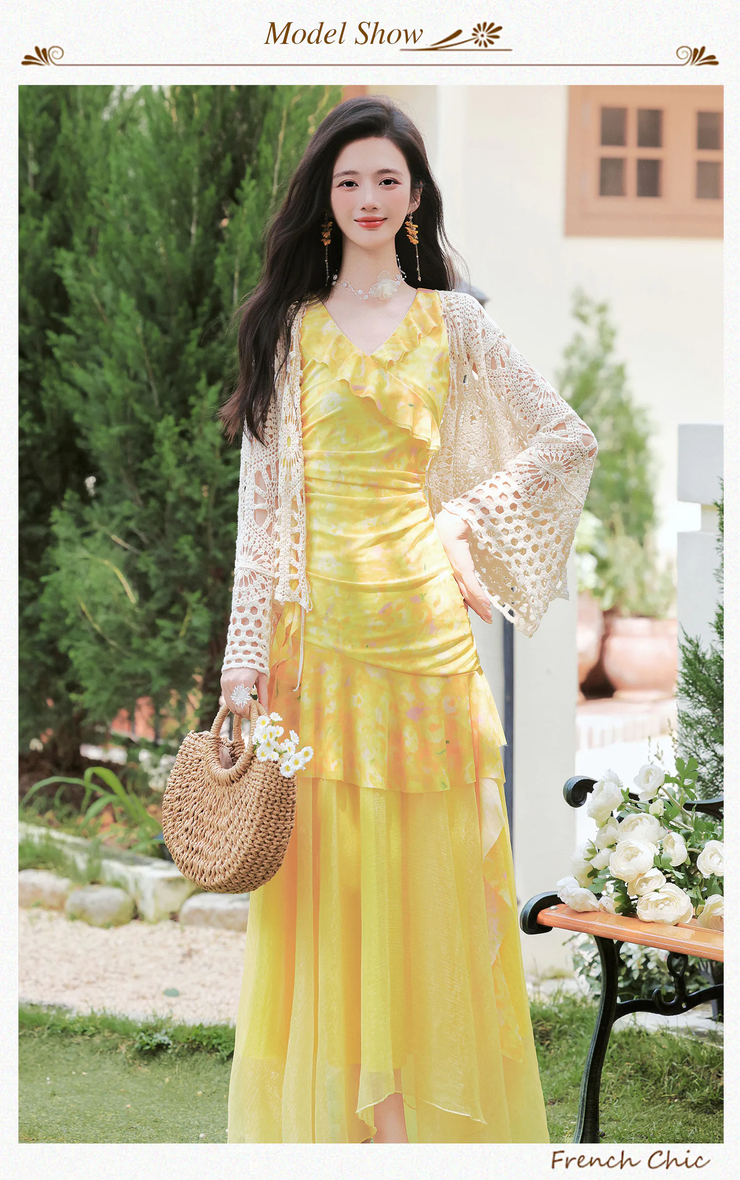 Yellow-Floral-Cami-Top-with-Mesh-Skirt-and-Crochet-Hollow-Out-Cardigan-Set09