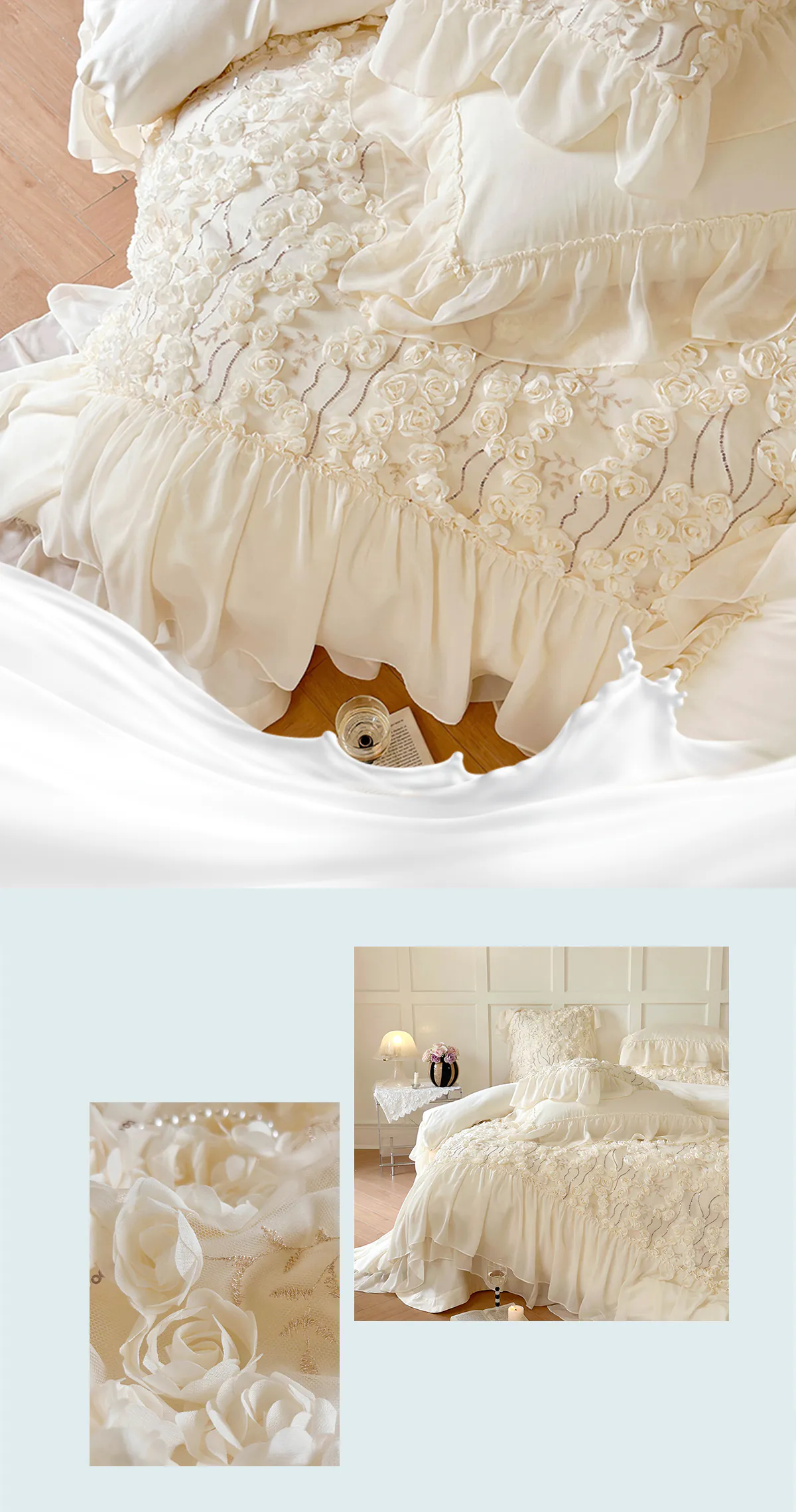 Aesthetic-140S-Long-Staple-Cotton-Chiffon-Lace-Floral-Bedding-Set12