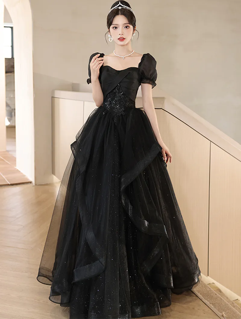 Black Chiffon Birthday Party Prom Dress Cocktail Evening Ball Gown01