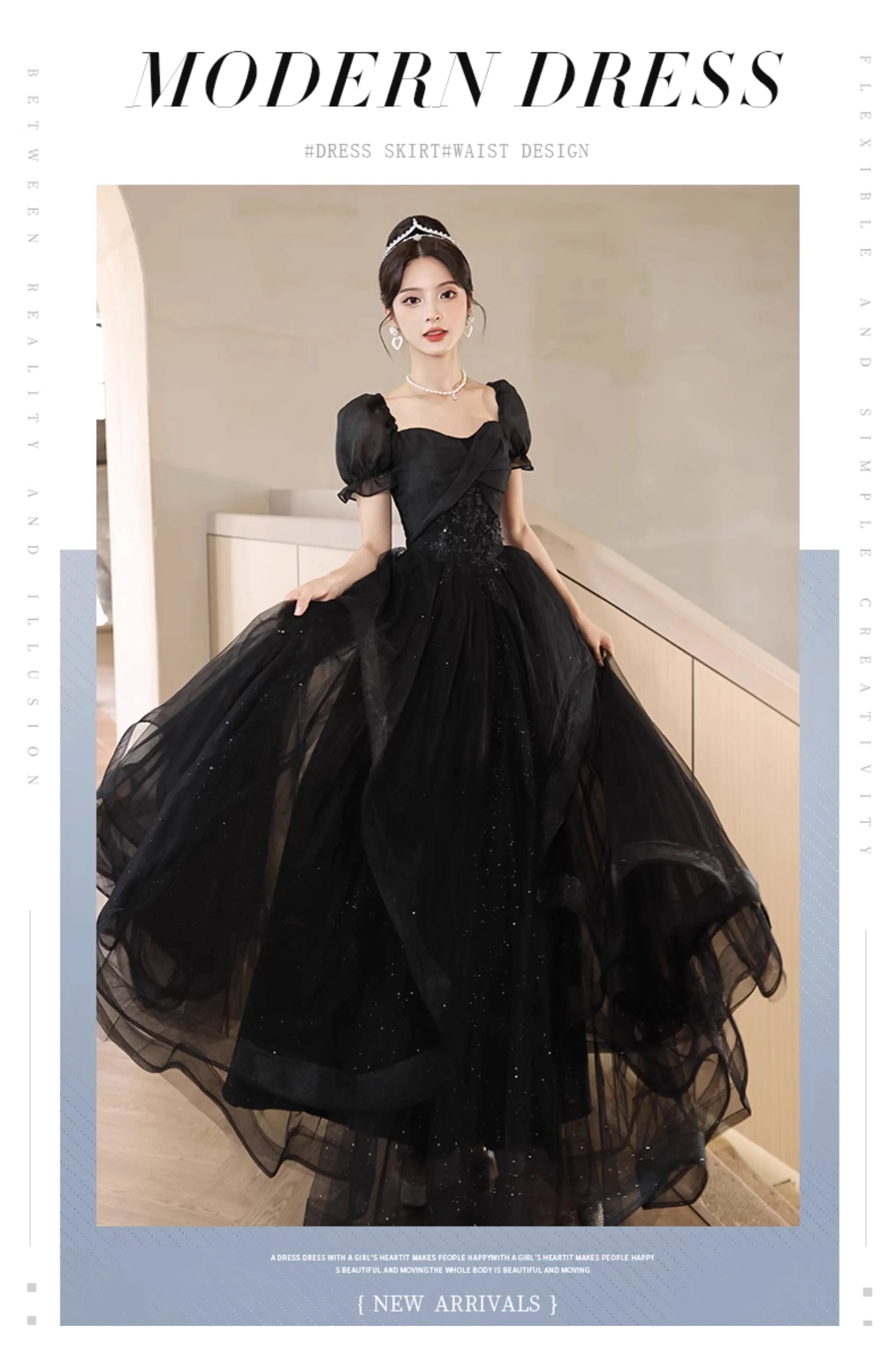 Black-Chiffon-Birthday-Party-Prom-Dress-Cocktail-Evening-Ball-Gown06