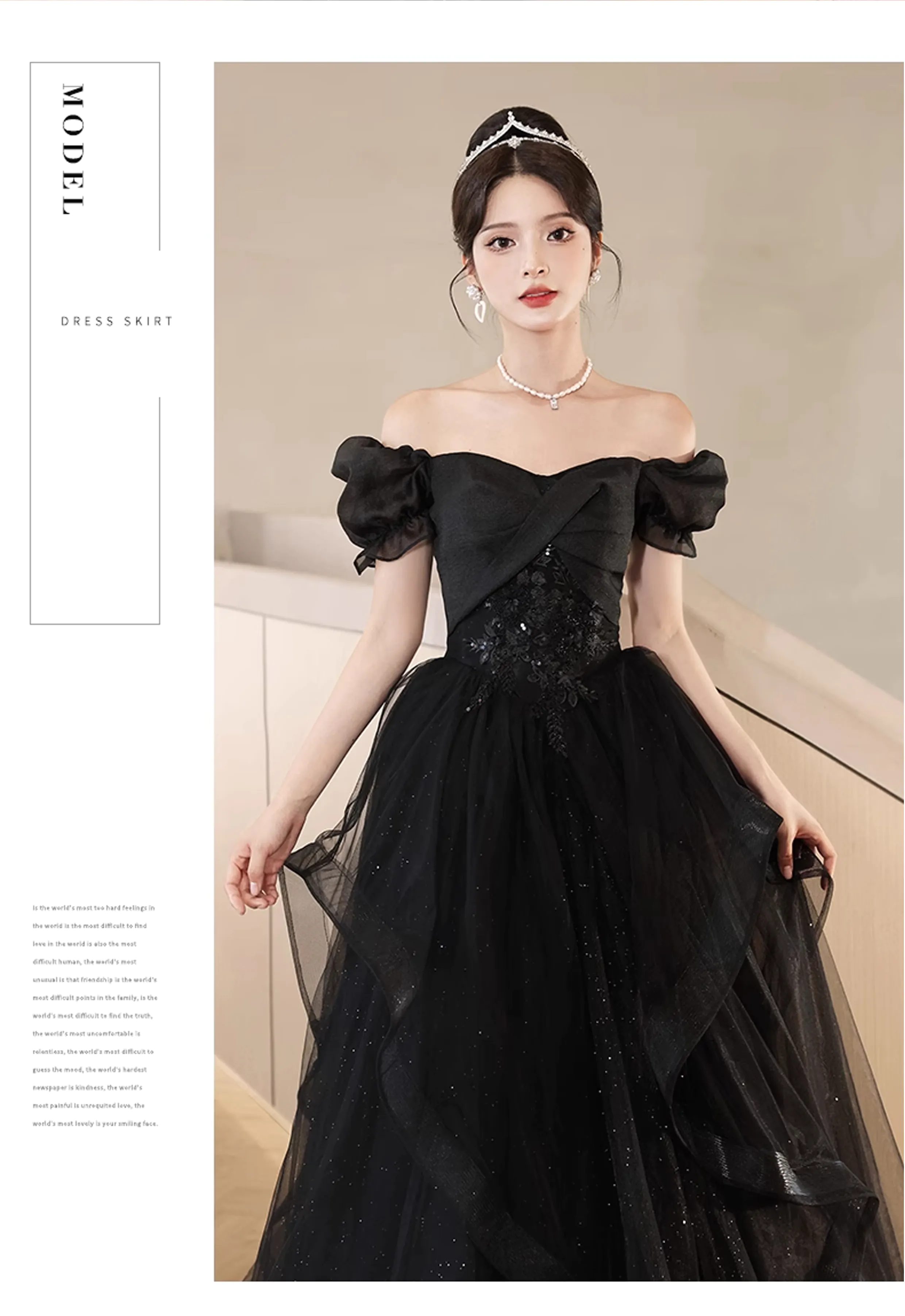 Black-Chiffon-Birthday-Party-Prom-Dress-Cocktail-Evening-Ball-Gown11