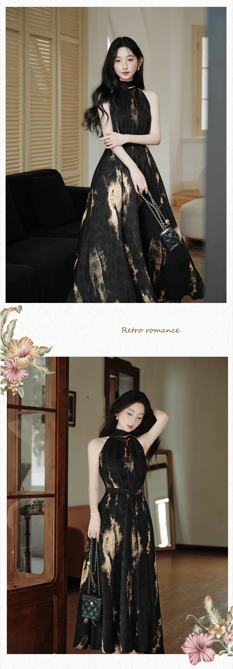 Chic-Black-Tie-Dye-Sleeveless-Halter-Neck-Daily-Vacation-Casual-Dress11