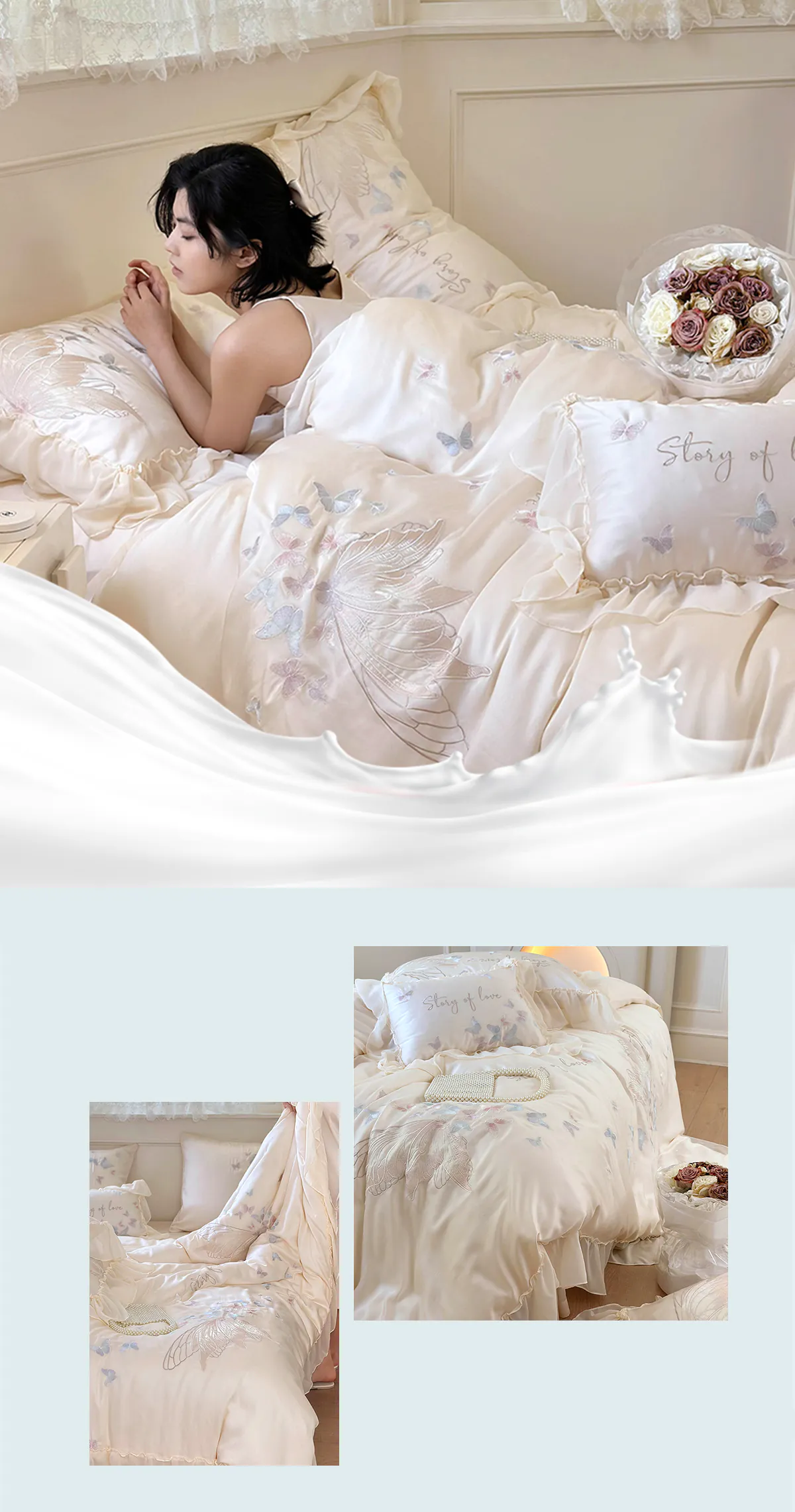 Romantic-Tencel-Chiffon-Ruffle-Trim-Bedding-Set-with-Butterfly-Embroidery10