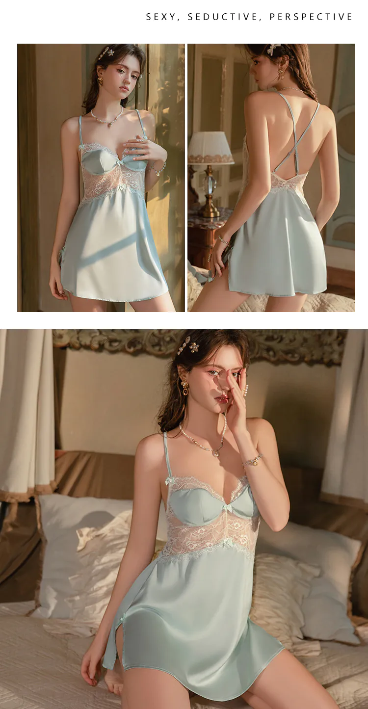 Sheer-Lace-Criss-Cross-Open-Back-Satin-Nightgown-with-Removable-Pads17