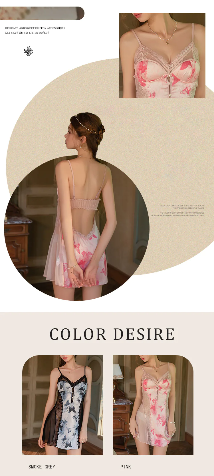 Sheer-See-Through-Side-Scalloped-Lace-Trim-Chemise-Babydoll-Lingerie10