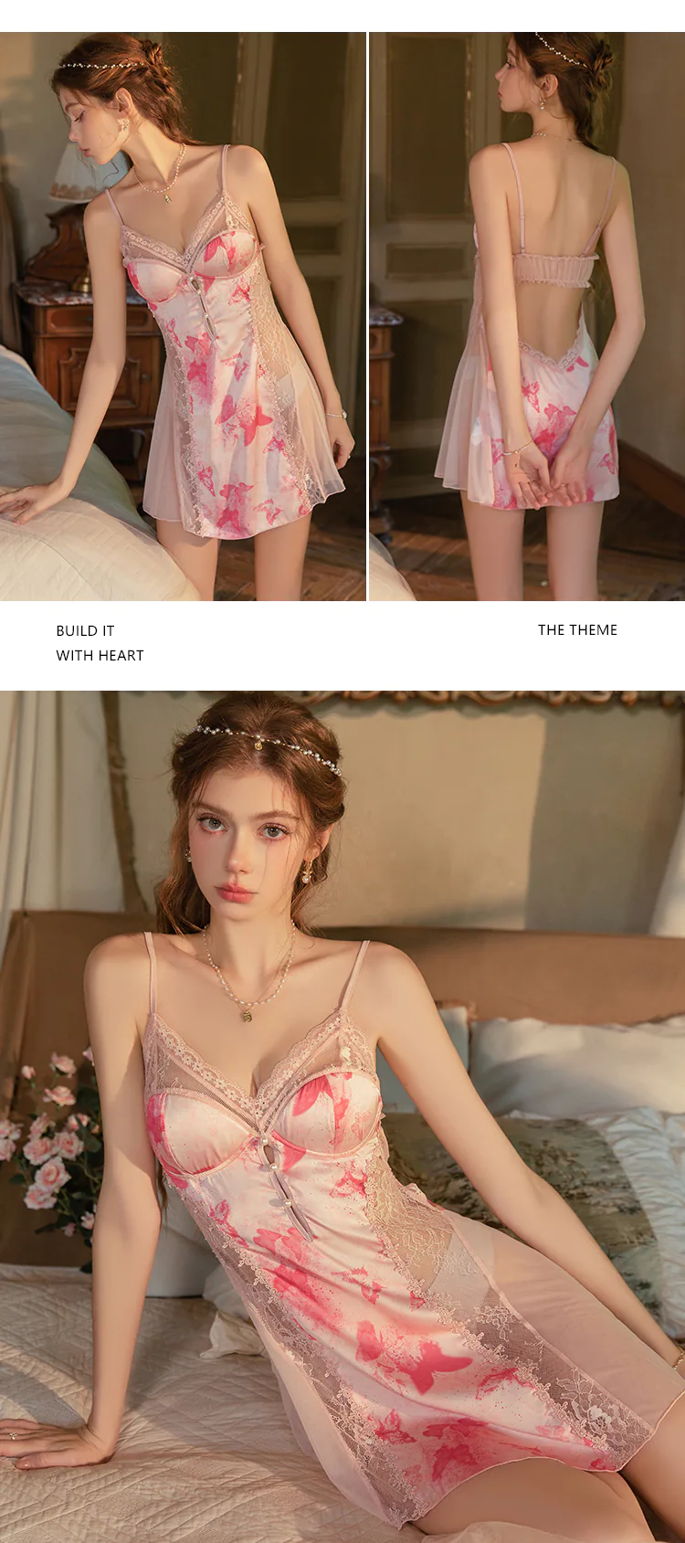 Sheer-See-Through-Side-Scalloped-Lace-Trim-Chemise-Babydoll-Lingerie12