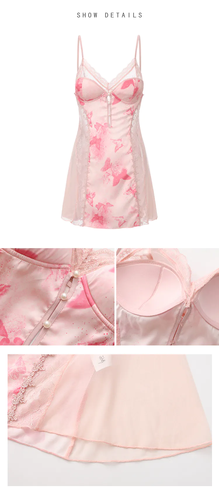 Sheer-See-Through-Side-Scalloped-Lace-Trim-Chemise-Babydoll-Lingerie17
