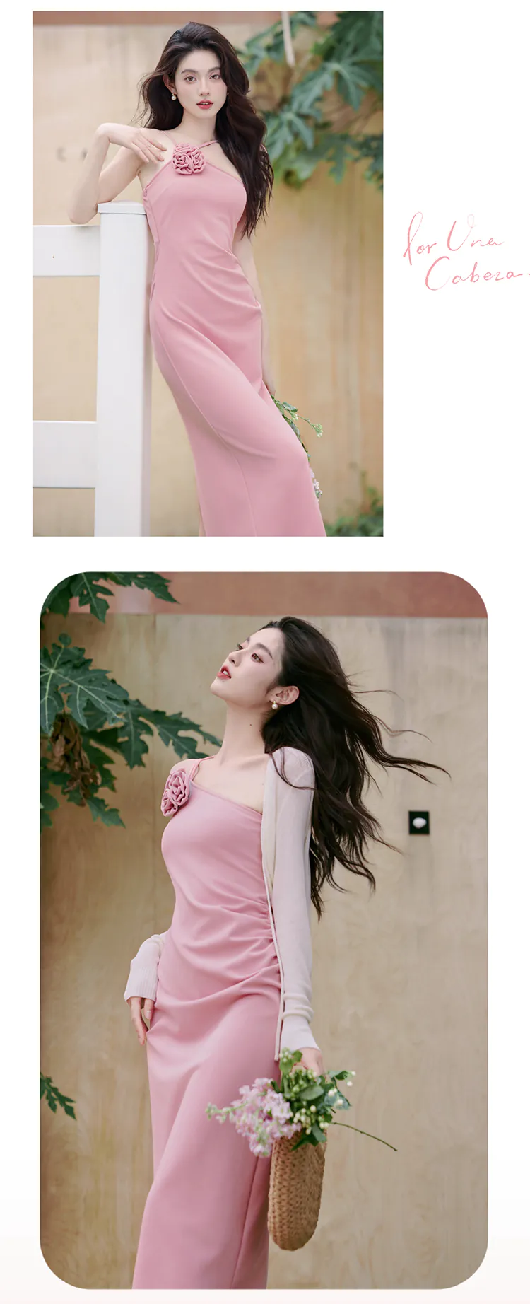 Simple-Chic-Pink-Strap-Dress-with-Cardigan-Summer-Casual-Beach-Outfits13