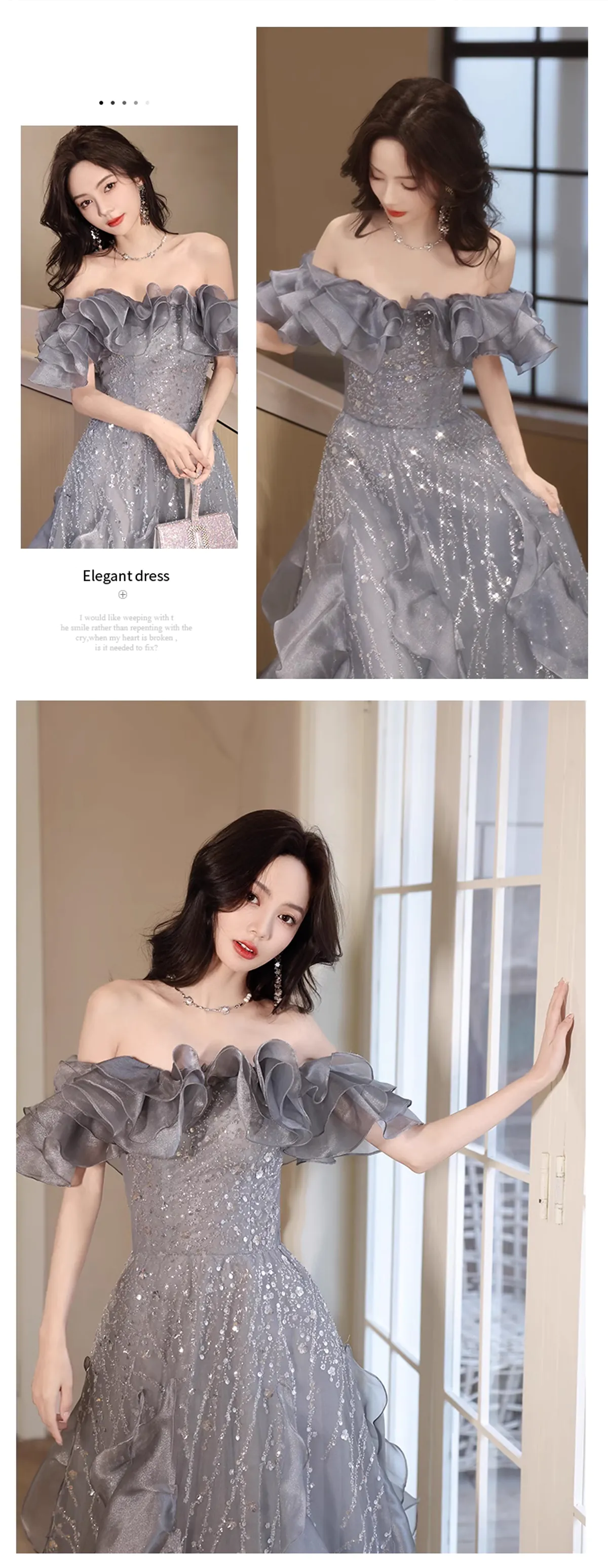 Sweet-Princess-Gray-Ruffle-Off-the-Shoulder-Sequin-Cocktail-Party-Dress11
