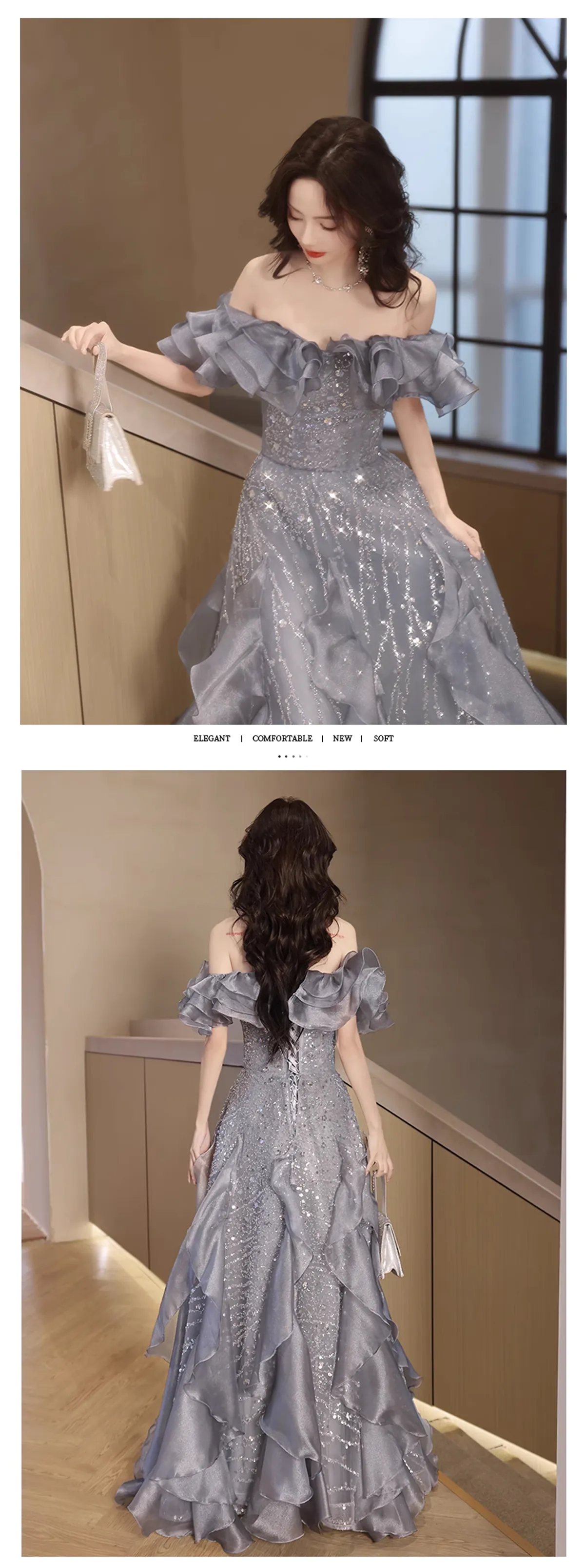 Sweet-Princess-Gray-Ruffle-Off-the-Shoulder-Sequin-Cocktail-Party-Dress14