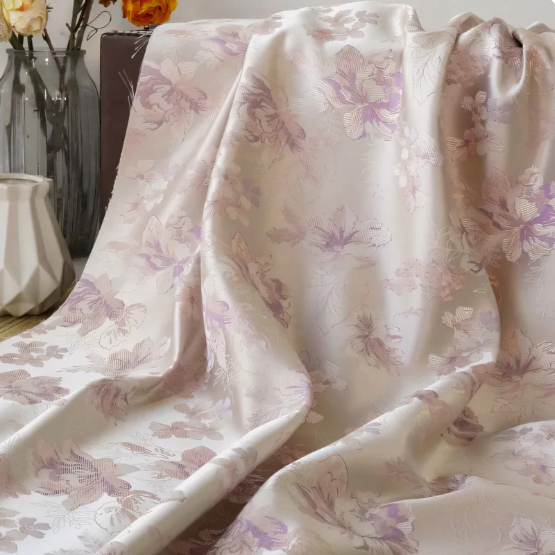Classic Floral Jacquard Soft Fabric for Tablecloth Wedding Decor DIY Crafts02