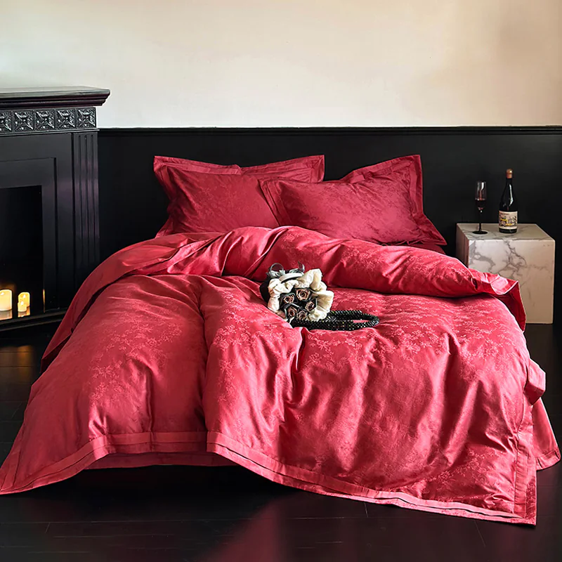 Luxury 100% Long Staple Egyptian Cotton Jacquard Bedding 4 Pcs Set01