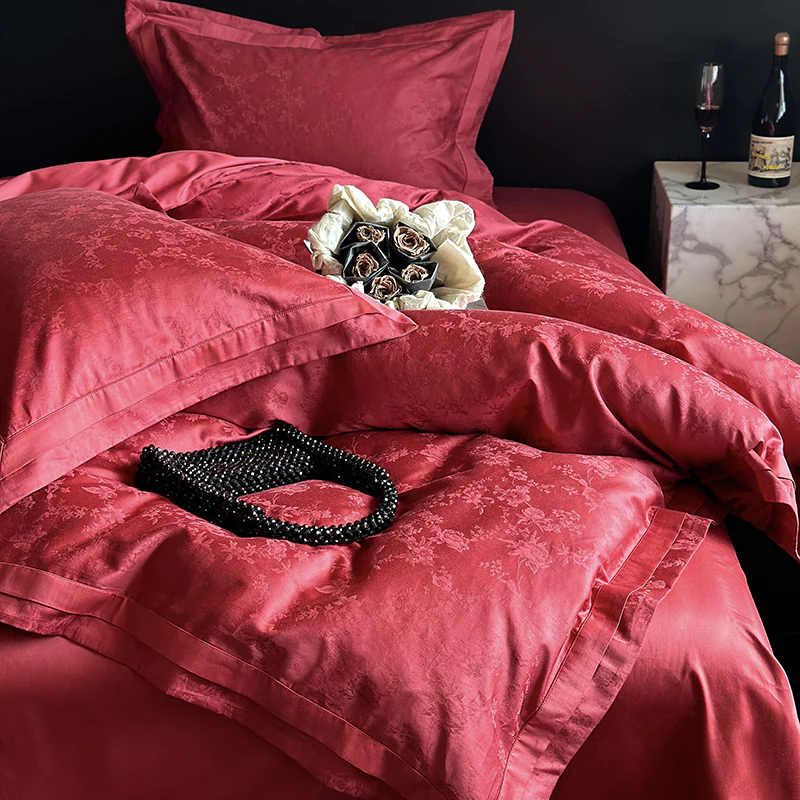 Luxury 100% Long Staple Egyptian Cotton Jacquard Bedding 4 Pcs Set02