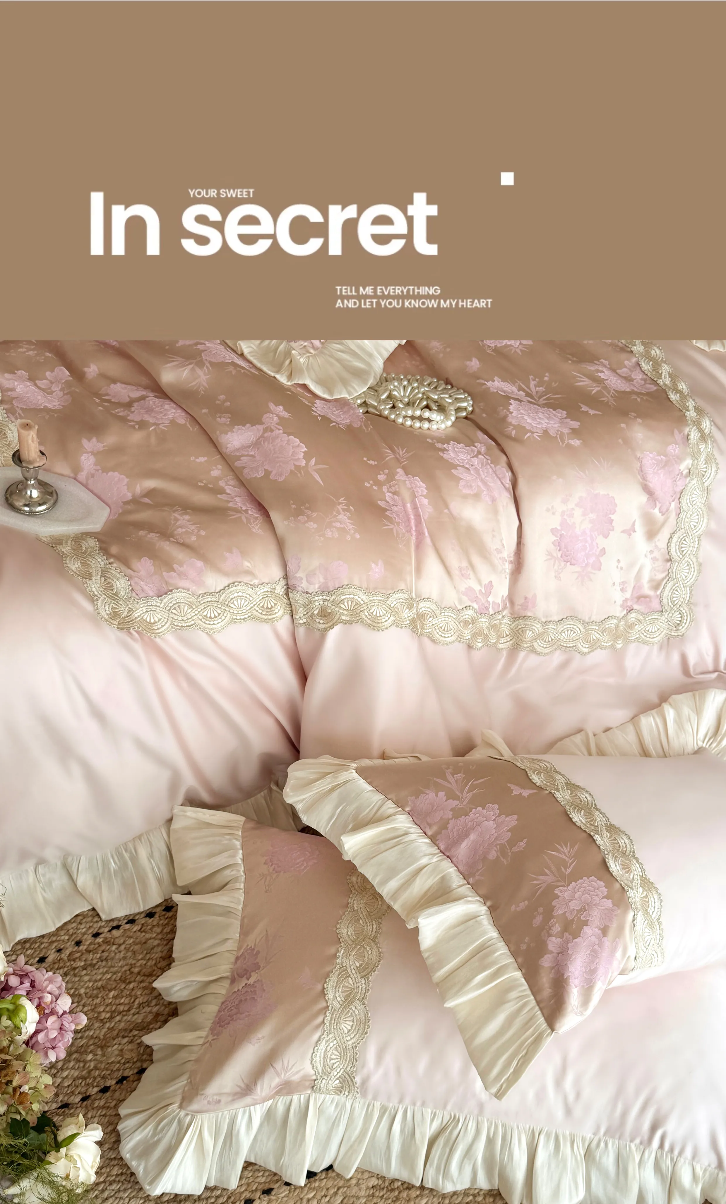 Chic-Pink-Peony-Print-Floral-Jacquard-Lace-Patchwork-Comforter-Cover-Set11