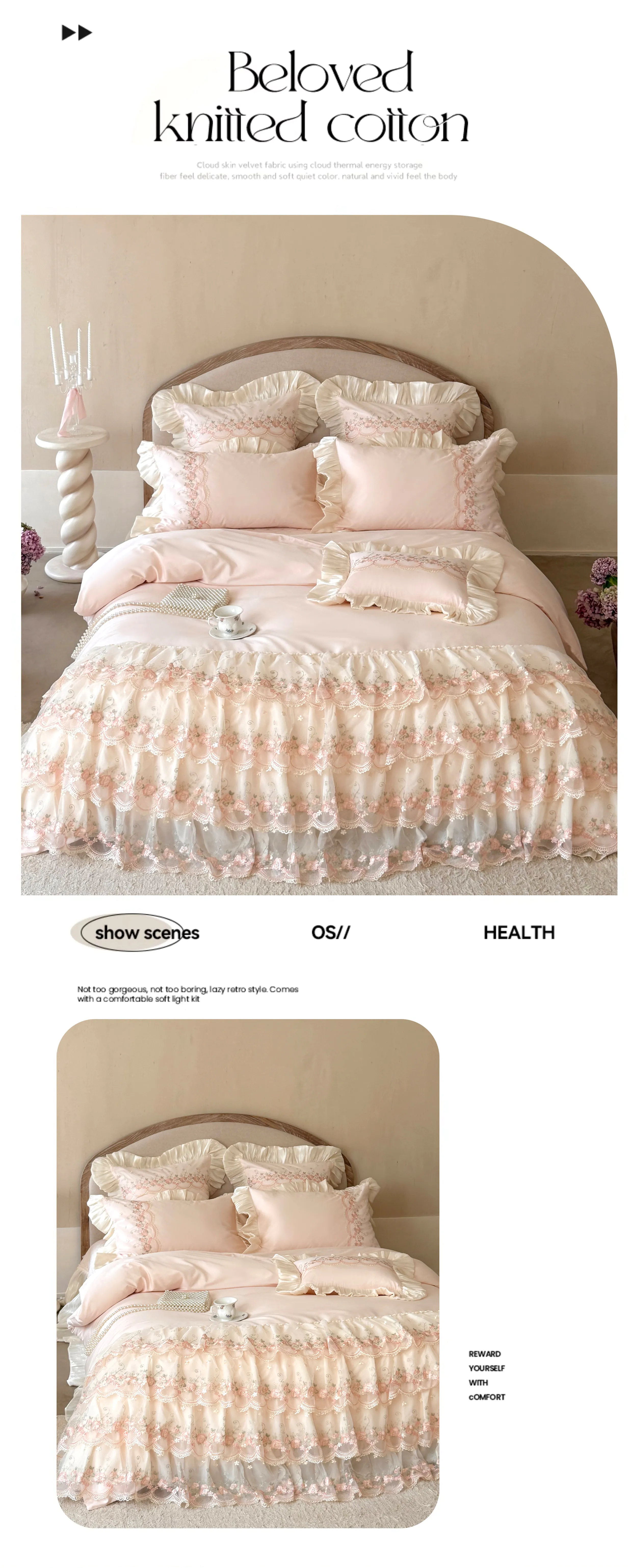 Coquette-100S-Long-Staple-Cotton-Multi-Layered-Lace-Ruffle-Bedding-4-Pcs-Set09