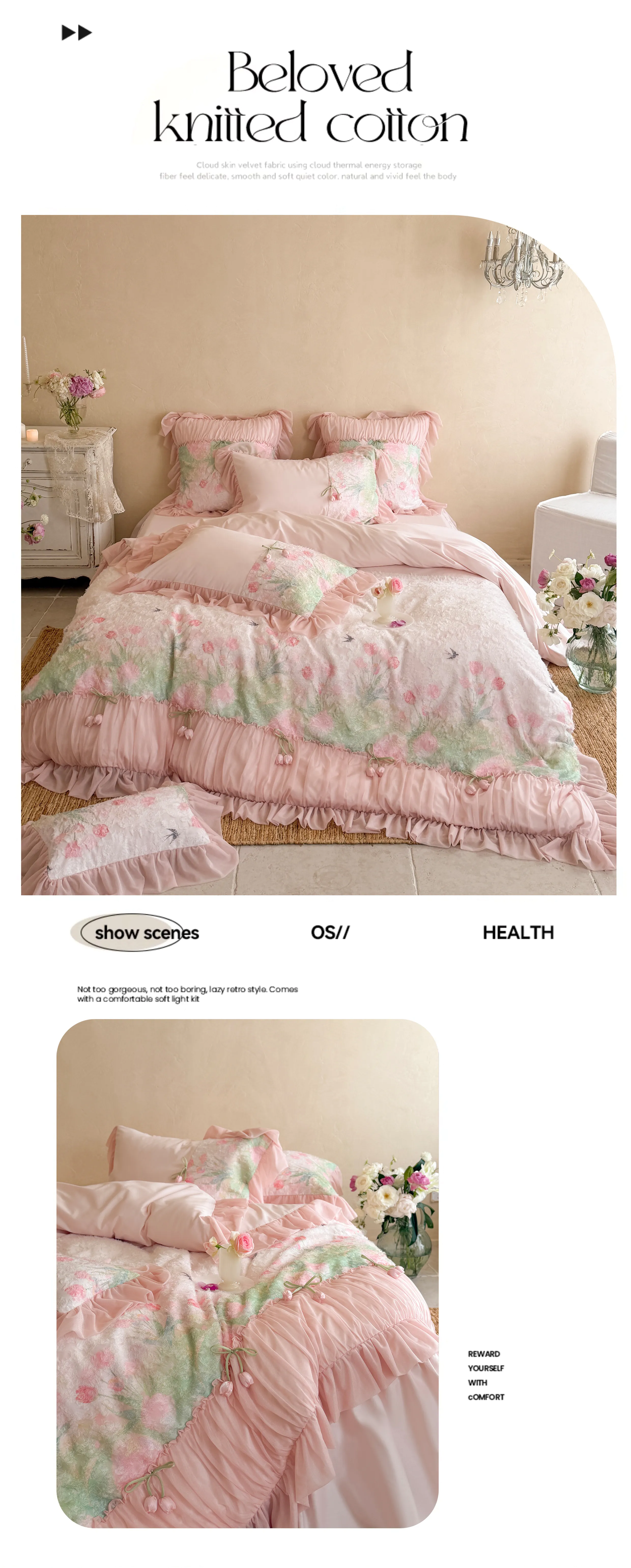 Coquette-Aesthetic-100-Washed-Cotton-Oil-Painting-Floral-Bedding-Set07