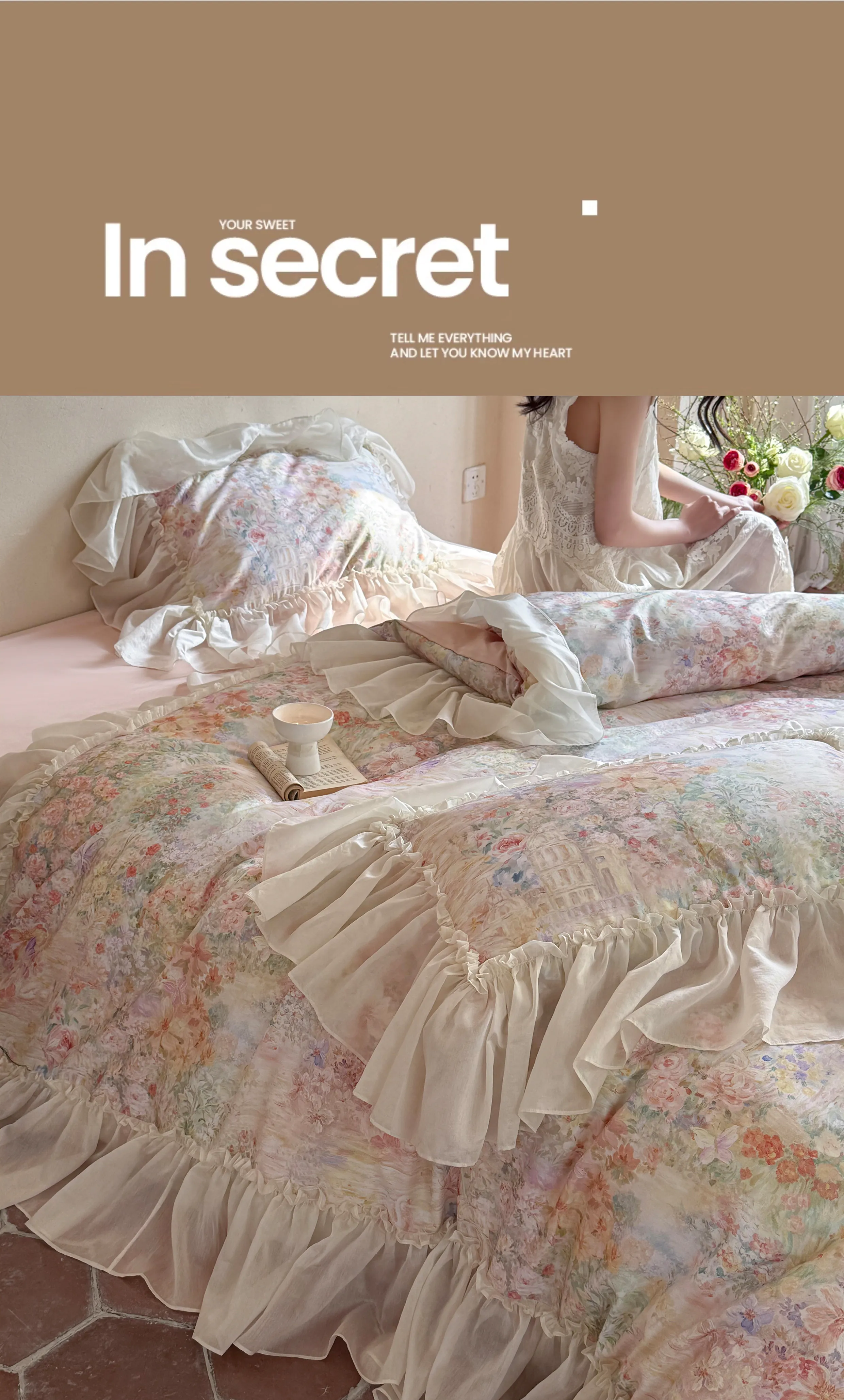 Cottagecore-Pastel-Botanical-Floral-Print-60S-Tencel-Cotton-4-Piece-Bedding-Set11