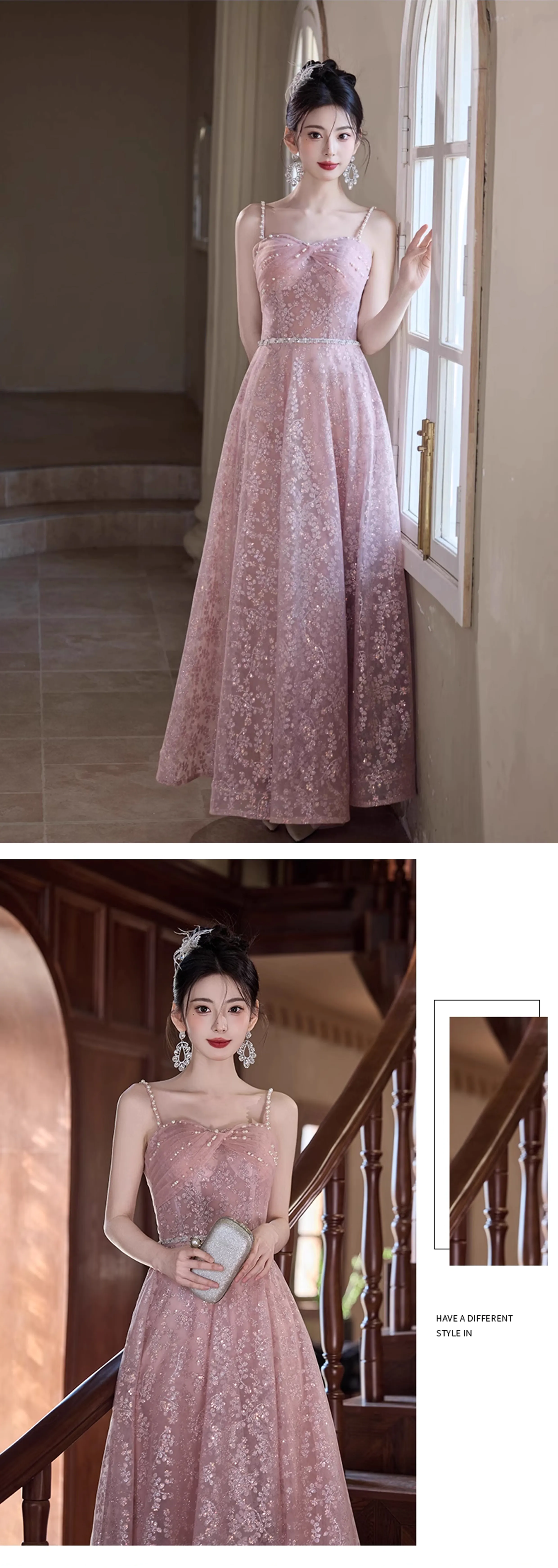 Delicate-Soft-Pink-Lace-Glitter-Wedding-Prom-Gala-Slip-Formal-Long-Dress13