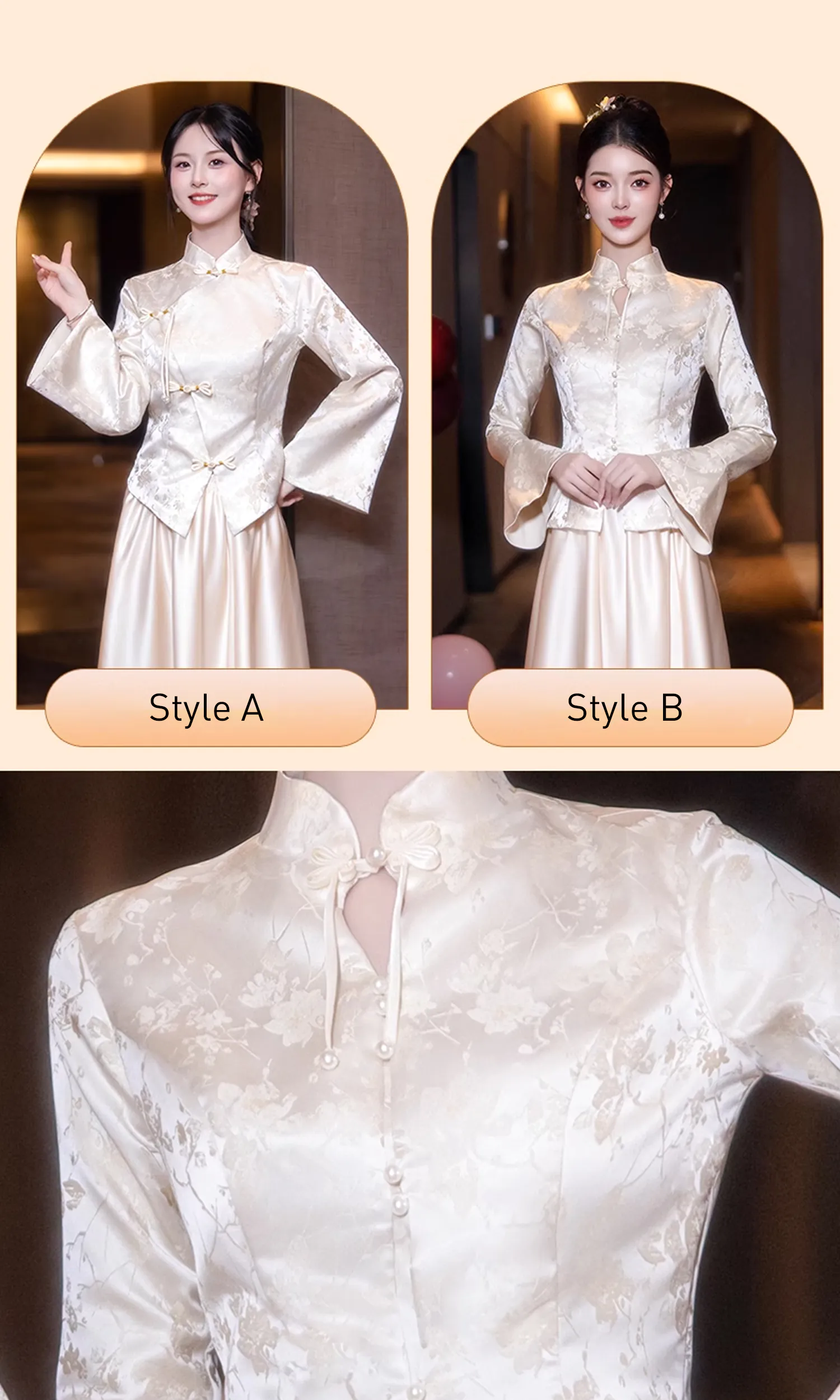 Elegant-Champagne-Autumn-Winter-Jacquard-Satin-Bridesmaids-Long-Dress12