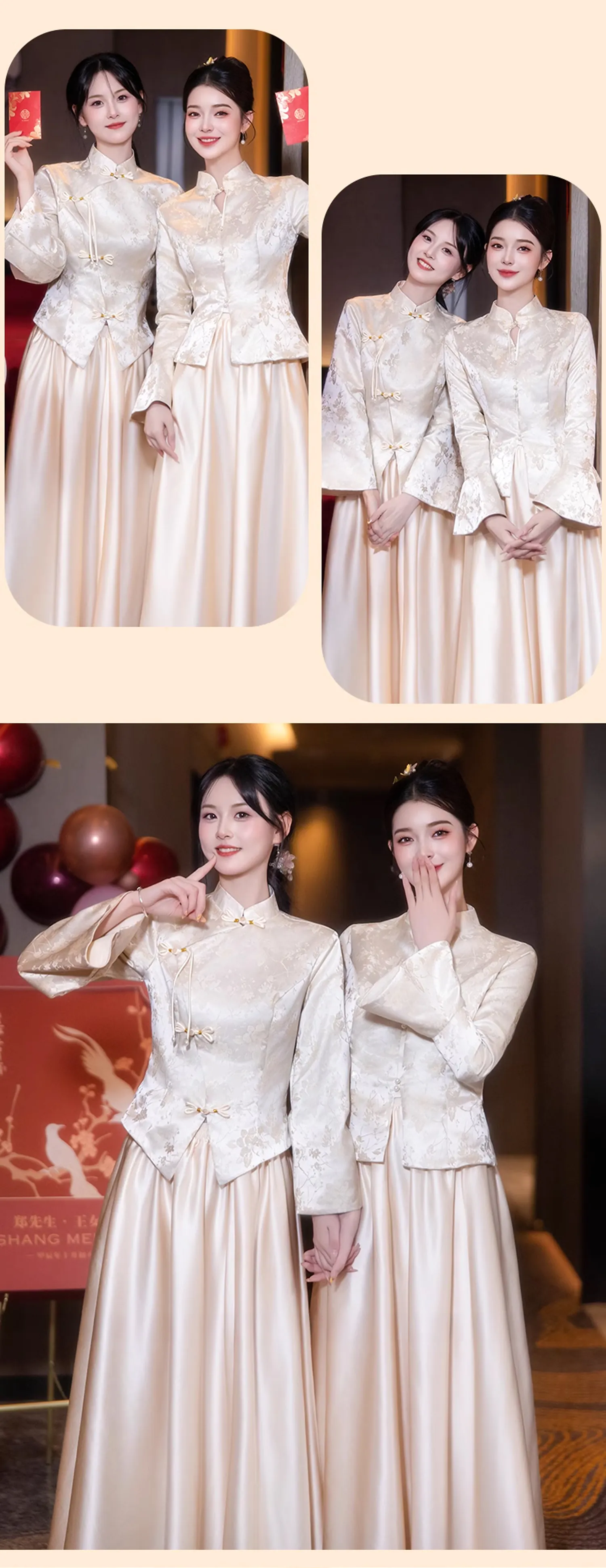 Elegant-Champagne-Autumn-Winter-Jacquard-Satin-Bridesmaids-Long-Dress15