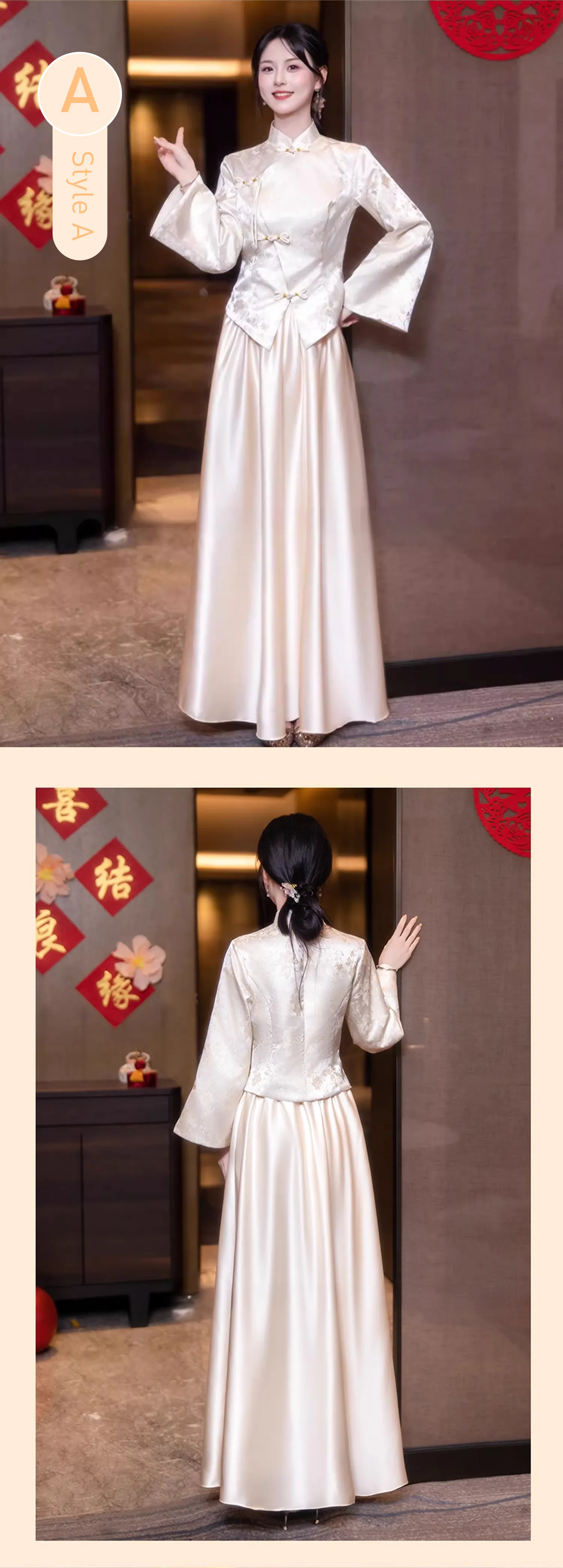 Elegant-Champagne-Autumn-Winter-Jacquard-Satin-Bridesmaids-Long-Dress17