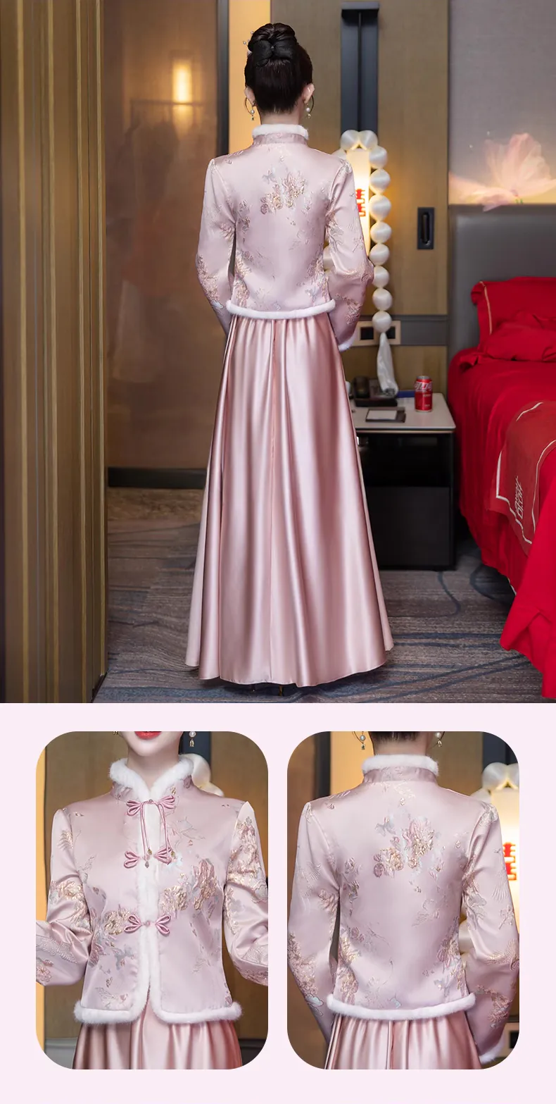 Elegant-Pink-Satin-Long-Sleeve-Warm-Bridesmaid-Dress-Cheongsam-Gown17