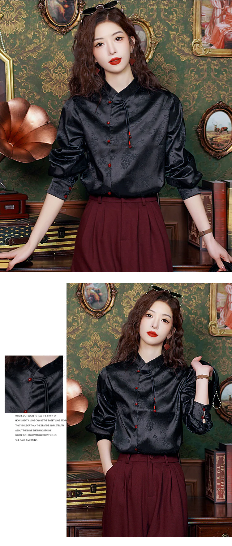 Fashion-Black-Long-Sleeve-Jacquard-Shirt-Spring-Fall-Casual-Blouse-Top13