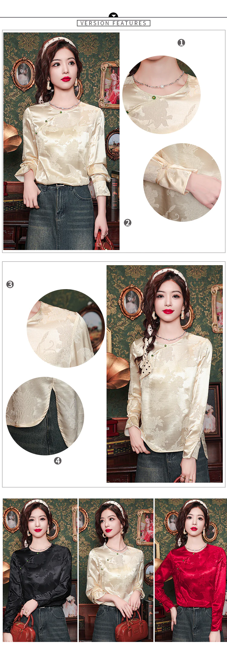 Fashion-Soft-Round-Neck-Mulberry-Silk-Casual-Down-Shirt-Cool-Tops12