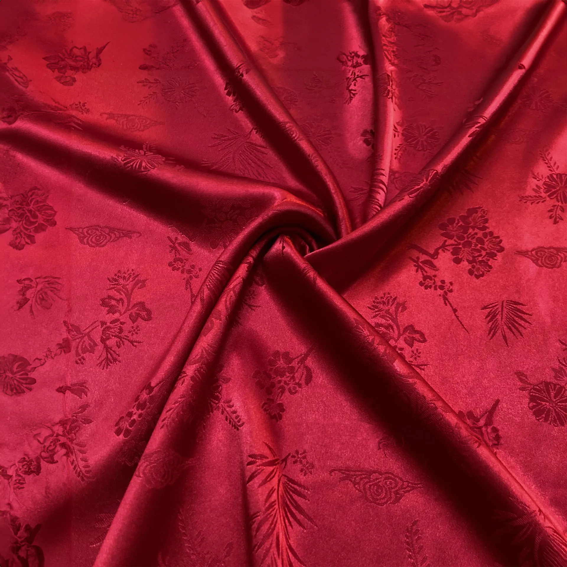 Imitated Silk Satin Jacquard Apparel Craft Fabric01