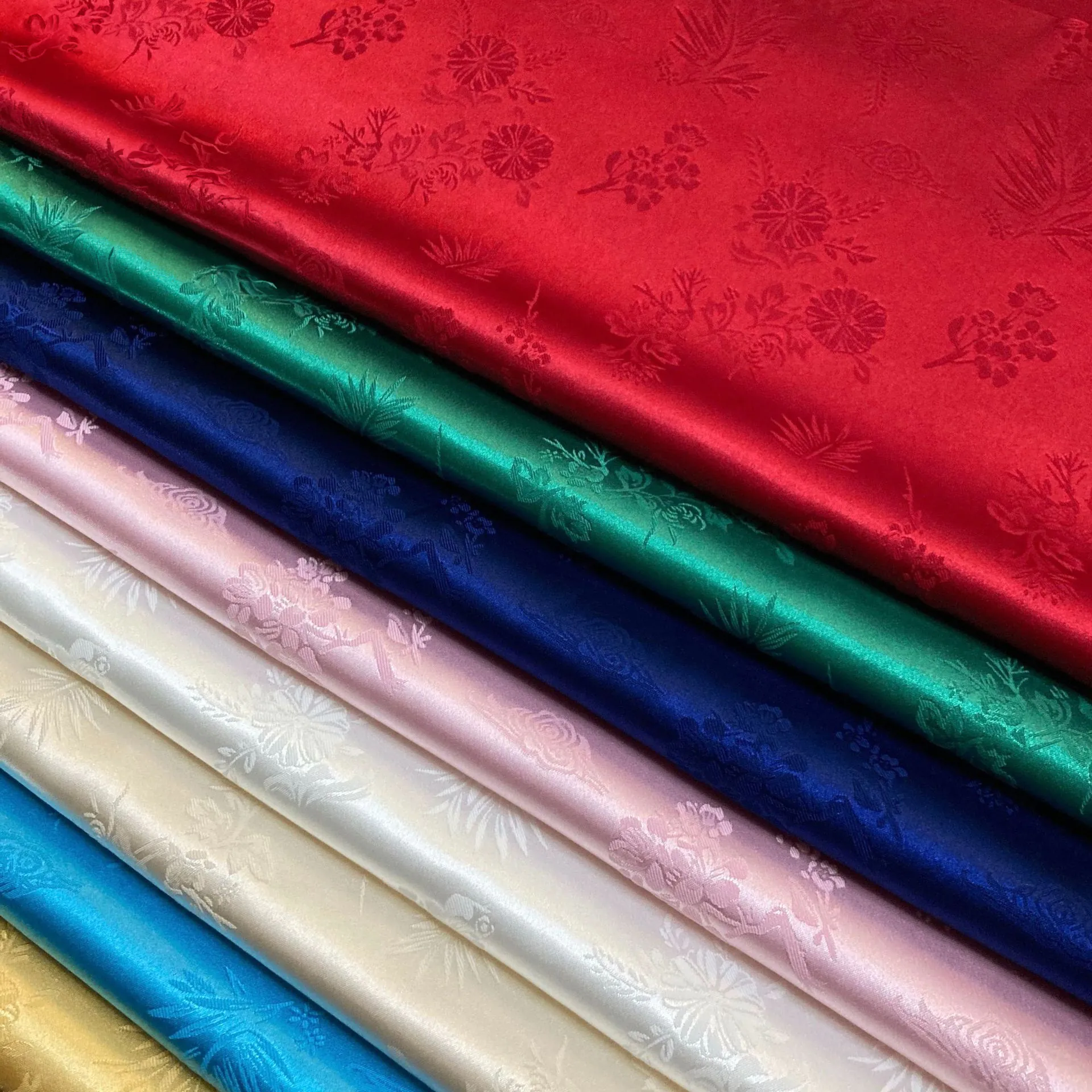 Imitated Silk Satin Jacquard Apparel Craft Fabric02