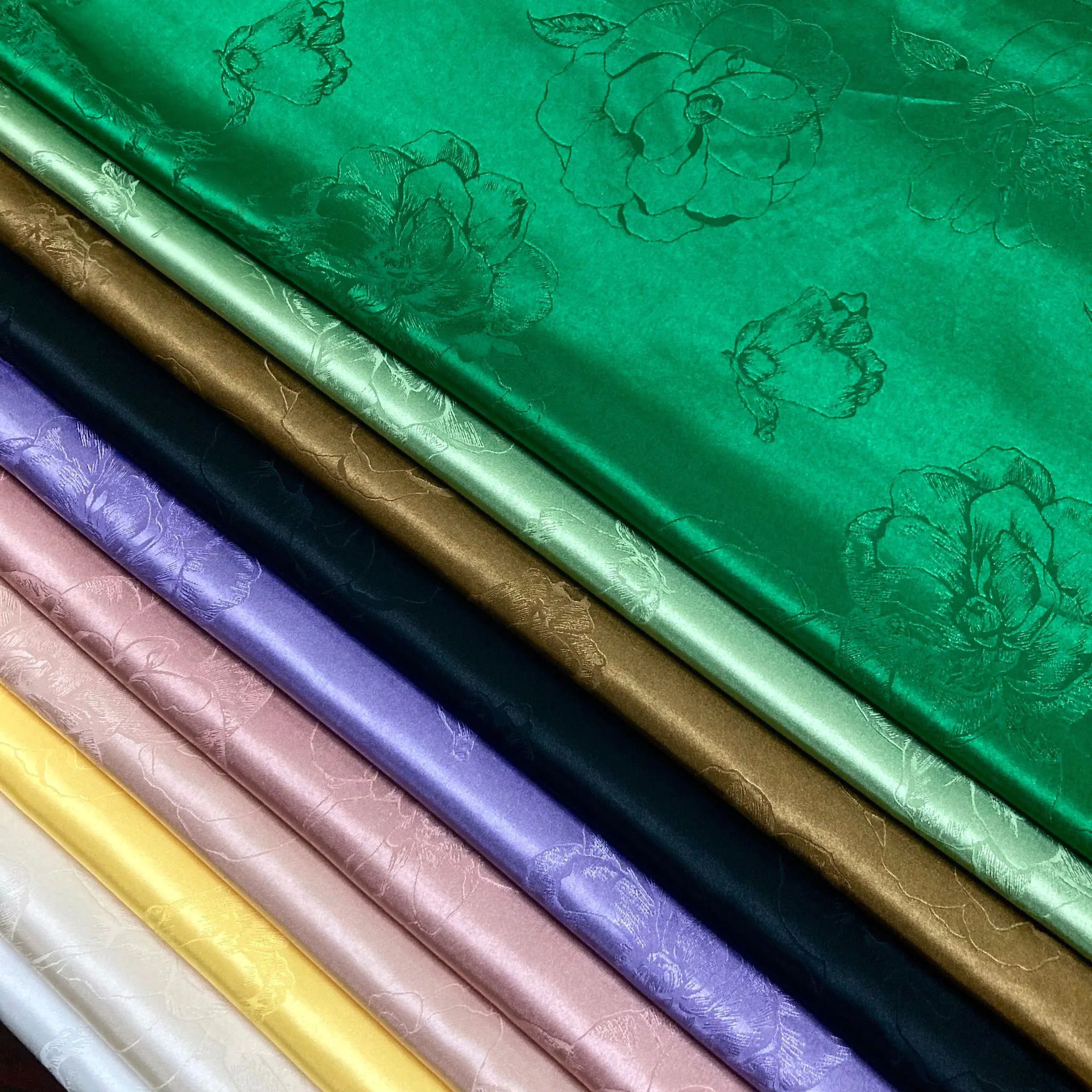 Modern Imitation Silk Polyester Satin Jacquard Fabric02
