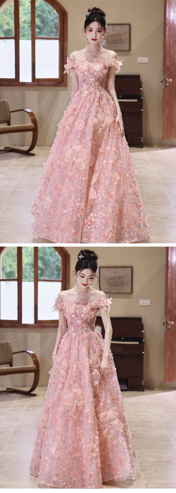 Princess-Off-Shoulder-Pink-3D-Floral-and-Petals-Prom-Evening-Dress14