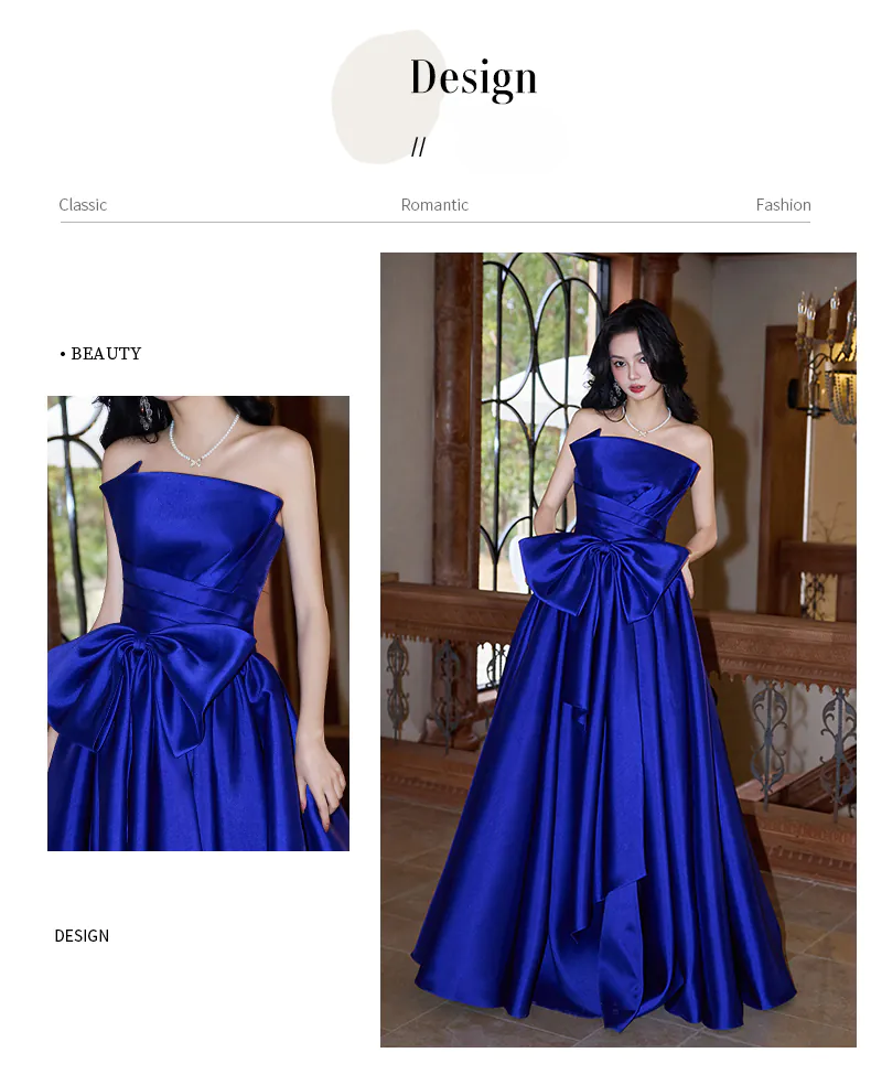 Royal-Blue-Strapless-Satin-Gala-Party-Formal-Ball-Gown-with-Waist-Bow08