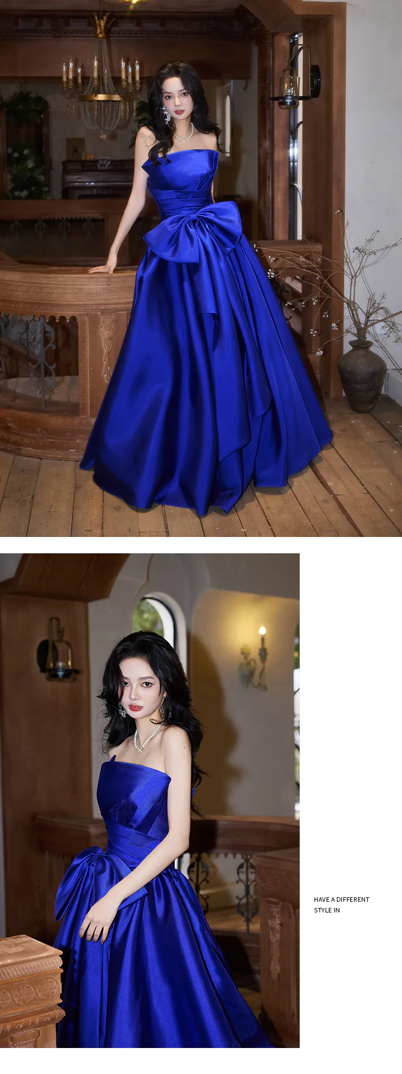 Royal-Blue-Strapless-Satin-Gala-Party-Formal-Ball-Gown-with-Waist-Bow13