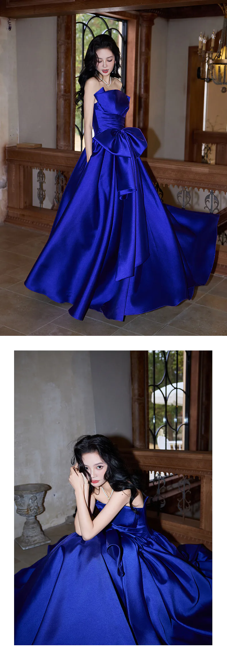 Royal-Blue-Strapless-Satin-Gala-Party-Formal-Ball-Gown-with-Waist-Bow14