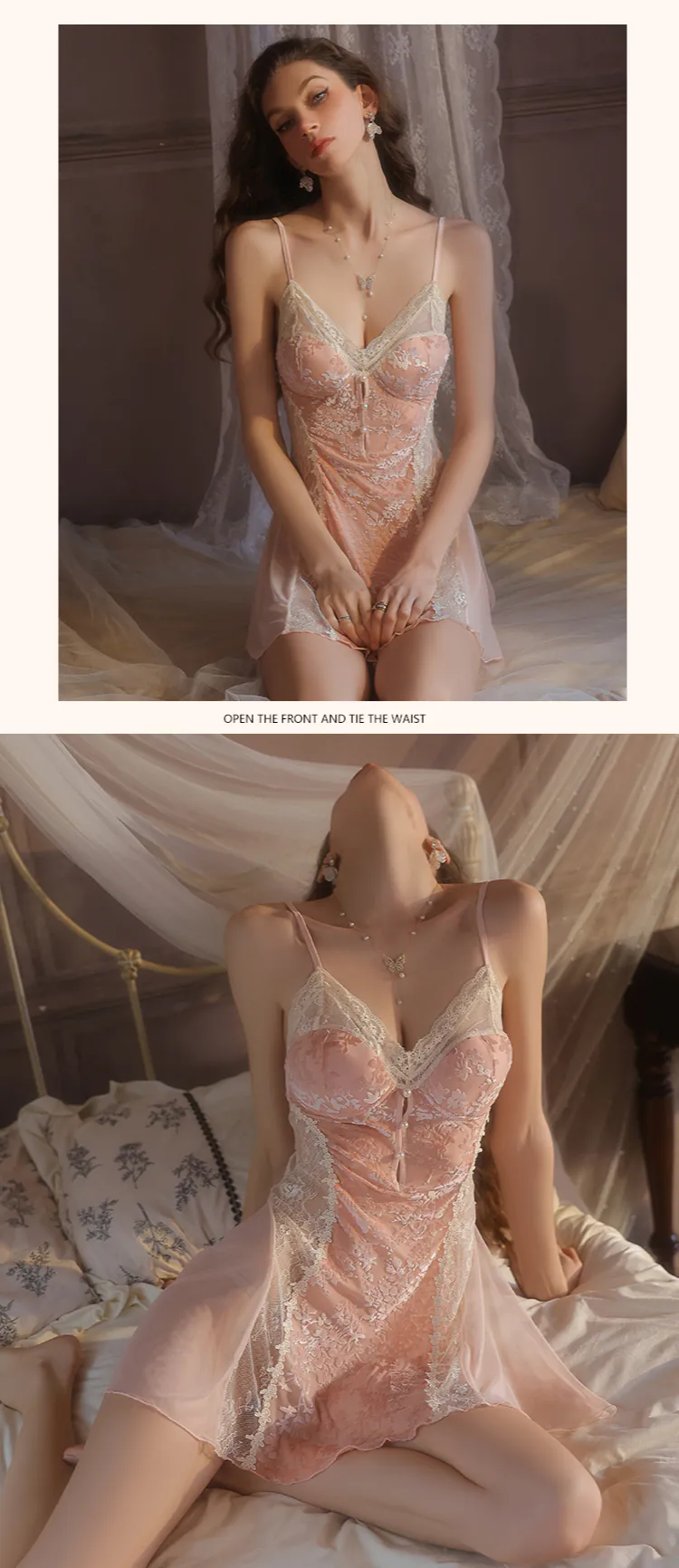 Sexy-V-Neck-Velvet-Nightgown-Bust-Support-Slip-Lingerie18